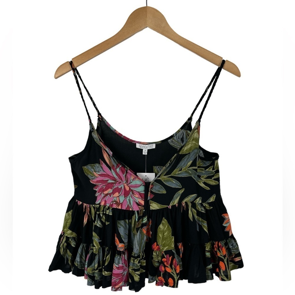 NWT Patrons of Peace‎ Bonita Floral Ruffle Crop Top